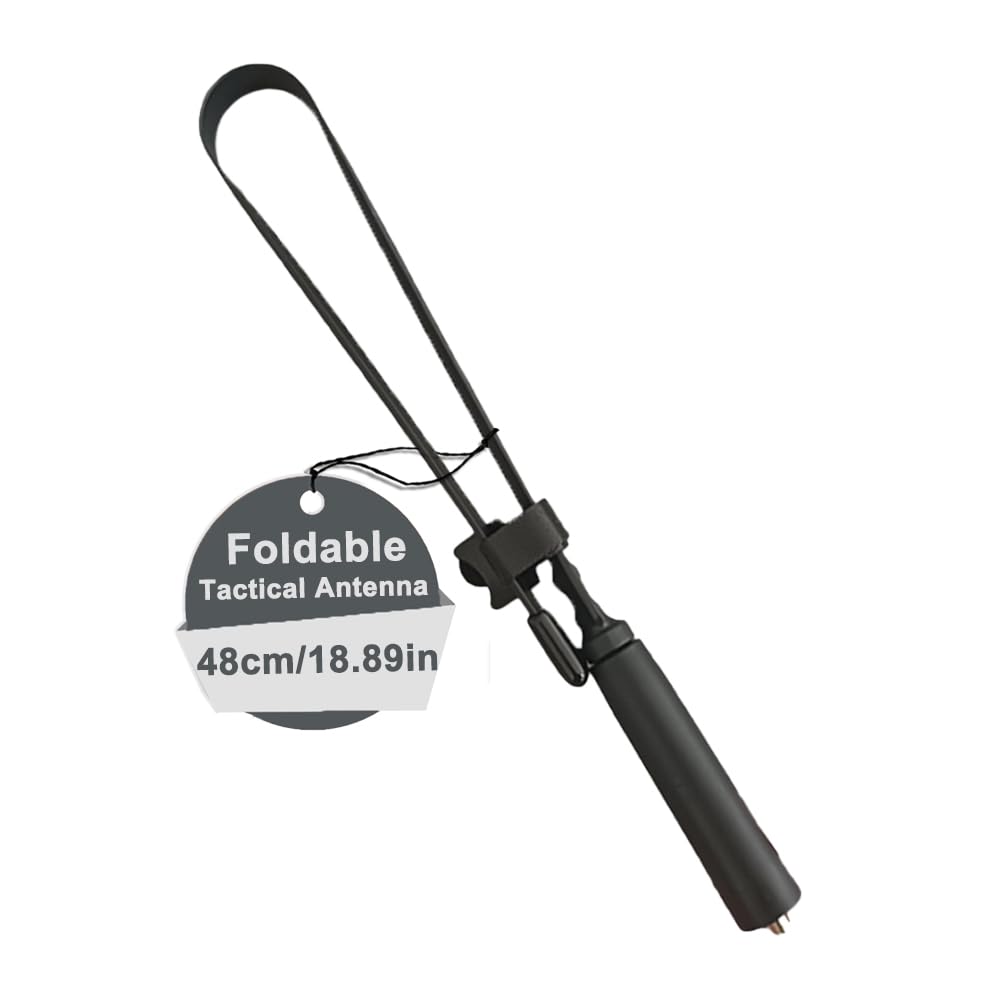 BAOFENG UV-5R Foldable Tactical Antenna for GMRS Two Way Radio 48cm/18.8inch Dual Band VHF UHF SMA-Female Long Range Portable Compatible with BF-F8HP UV-82HP DM-1701 (1pack) 1pc