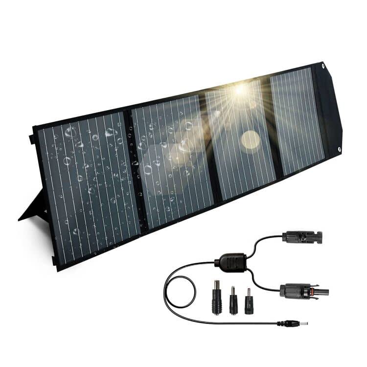 100W Foldable Solar Panel with Kickstand, Portable Solar Panel Charger, Compatible with Power Station, with QC3.0, USB-C, DC Outputs 18V for Camping/RV/Outdoor Boat/Phone/Tablet (100W, Black Camo) 100W Black Camo