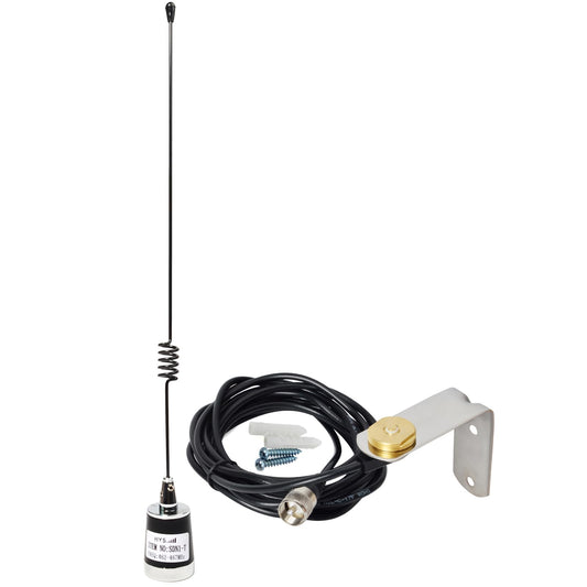 HYS Amateur UHF NMO 17.7inchs Whip Antenna, 3.5dBi 462MHz–467MHz, W/ 13ft RG58 Coax Cable Roof NMO Mount Antenna Surface with UHF MALE/PL259/L Bracket for Yaesu Kenwood Vertex Icom Mobile GMRS Radios