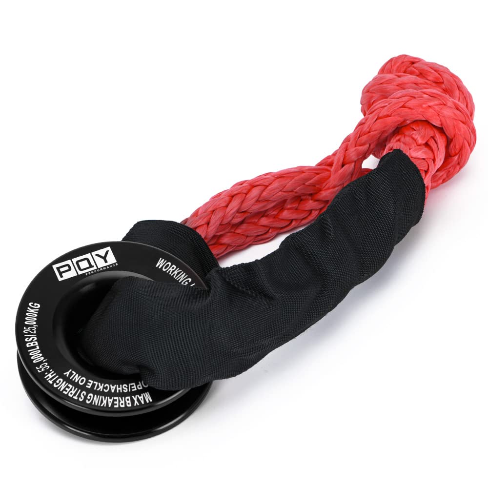 Recovery Ring 5/8"x24" Soft Shackle Rope 55,000lbs Breaking Strength with Snatch Ring 55,000lbs for Full-Size Truck Large SUVs Offroad Vehicels (BLACK)