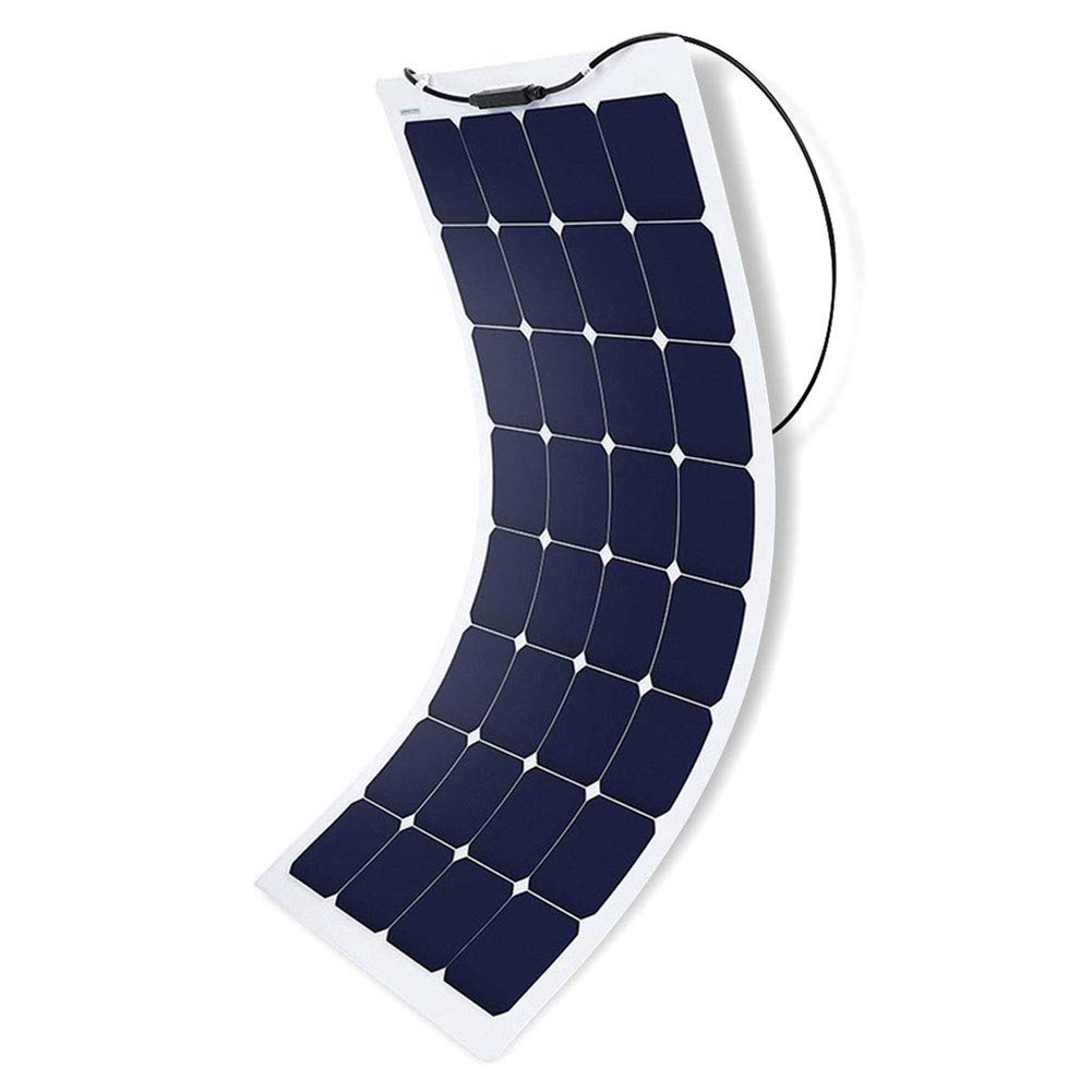 ACOPOWER 110W Flexible Solar Panel, Thin Lightweight ETFE Solar Charger on RV Boat Cabin Tent Caravan w Solar Connector for 12V Battery 110W Flexible Panel 0 Ah