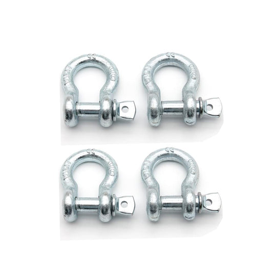 WANLIAN D Ring Shackles, 3/8 Inch,Silvery, Heavy Duty Forged with 1 Ton Capacity. (4 Pack) 3/8 "-4 Pack