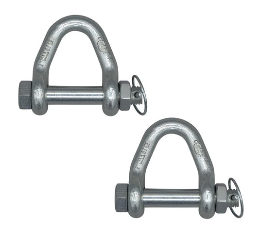 Mytee Products Web Sling Shackle - 2" w/Quick Pin, 8,000 lbs WLL, White Blue Zinc, for Recovery Straps, Auto Hauling, Towing 2 - Pack