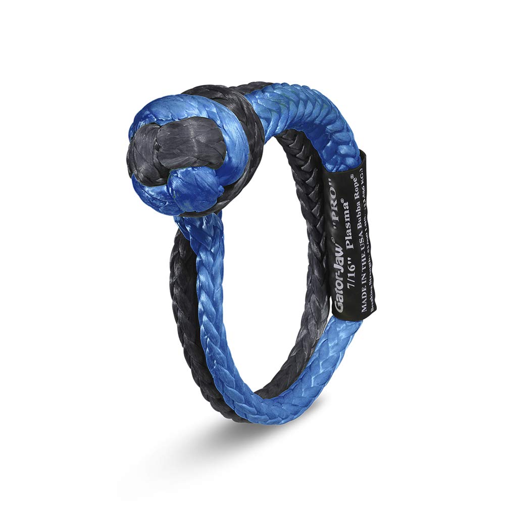 Bubba Rope Gator-Jaw PRO Synthetic Shackle, 7/16” – Heavy-Duty Vehicle Tow Shackle: 52,300 lbs. Capacity - Blue