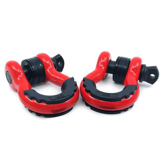 GearAmerica Heavy Duty D-Ring Shackles – 58,000 lbs Capacity –Tow Shackle, 7/8" Pin & Washers – Securely Connect Tow Strap or Winch Rope for Off-Road Recovery – Red, 2-Pack Red (2PK)