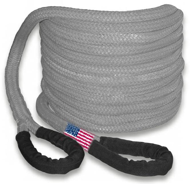 U.S. made GUNMETAL GREY Safe-T-Line® Kinetic Recovery (Snatch) ROPE - 1 inch X 30 ft (4X4 VEHICLE RECOVERY)