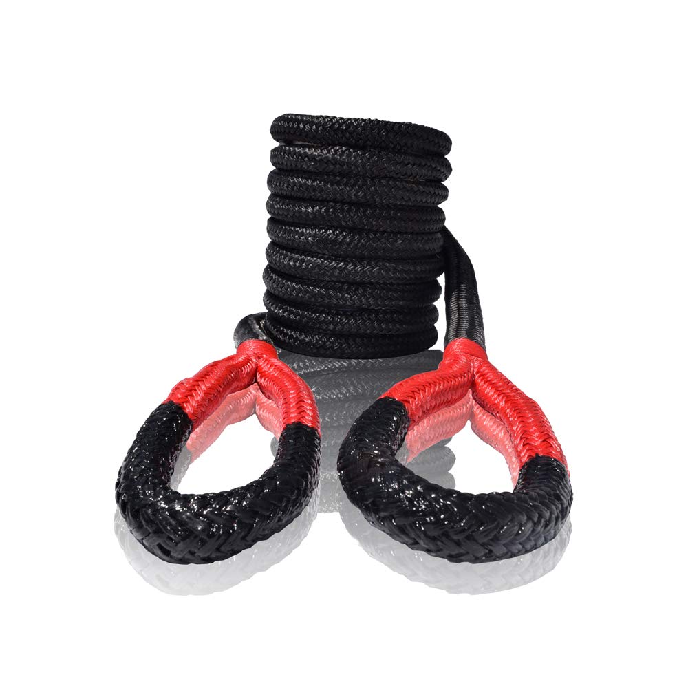 1/2"*20ft Kinetic Recovery Rope,1/2" Energy Rope, Kinetic Rope,Double Braided Nylon Rope (Black)