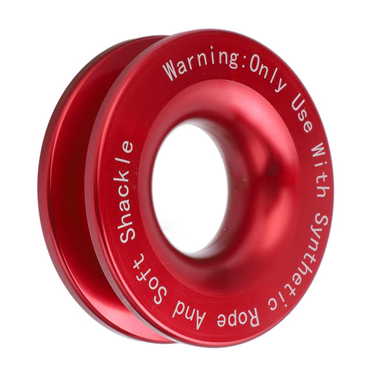 Winch Recovery Ring, 41000lbs Aluminum Winch Snatch Recovery Ring For 7/16in 1/2in Soft Shackle with 3/16in 1/4in 3/8in Rope (Red)