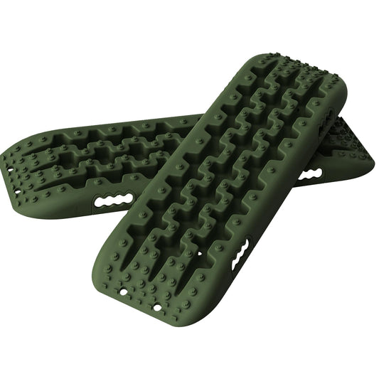 ALL-TOP 2PCS Off Road Recovery Traction Boards, Bendable Tire Tracks - Army Green