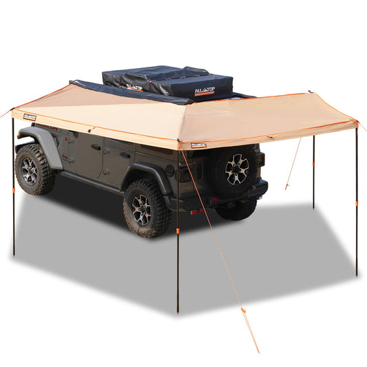 ALL-TOP Vehicle Awning 270 Degree 8.2' Rooftop Pull-Out Retractable 4x4 Weather-Proof UV50+ Side Awning for SUV/Truck/Van Awning 270, 8.2ft x 270 degree