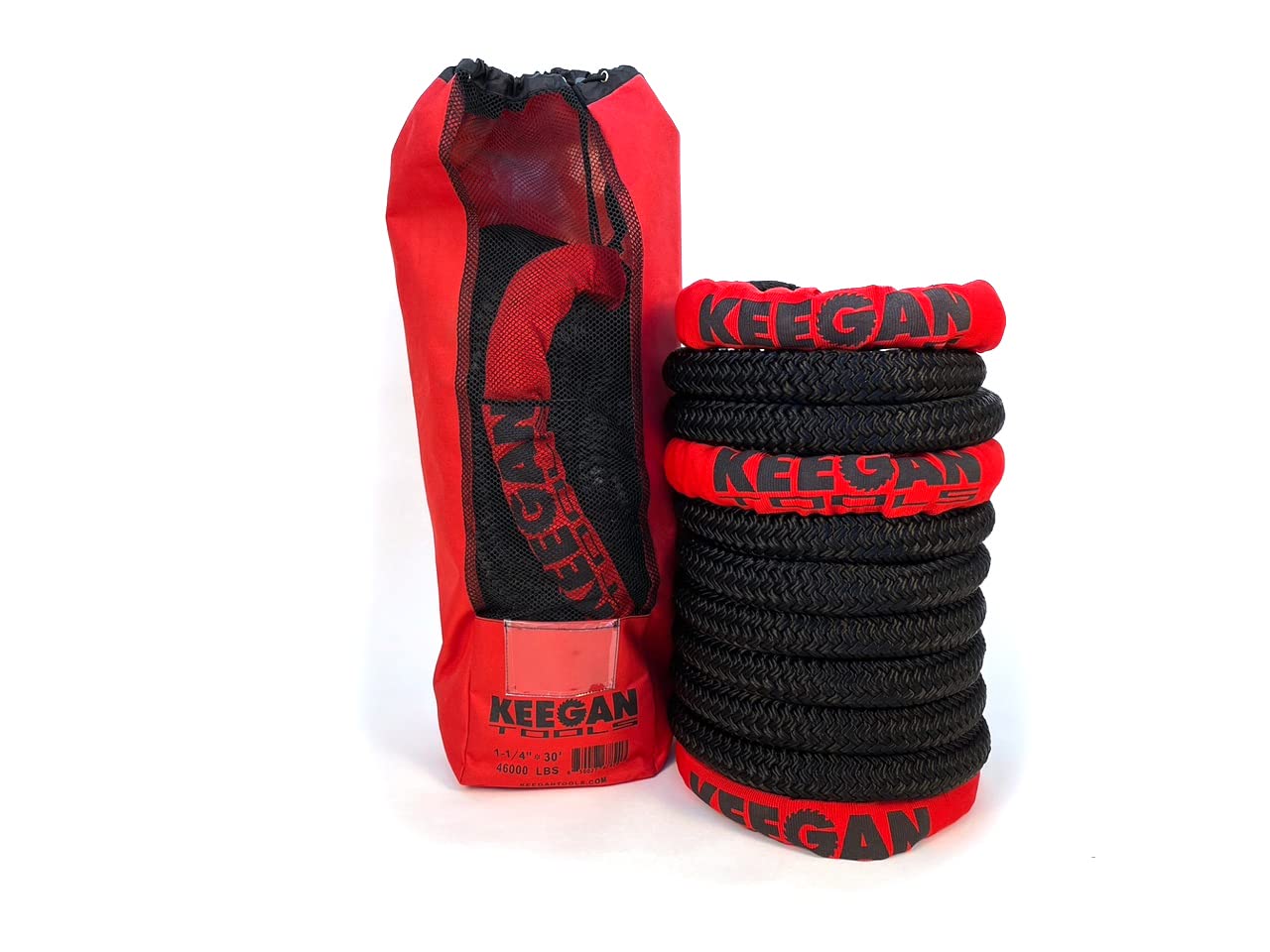 1-1/4" x 30' Kinetic Recovery Rope 46,000 lbs Breaking Strength Tow Strap Kinetic Rope, Heavy Duty Snatch Rope for Off Road, Jeep, Truck, Car, ATV, UTV, Tractor, Snowmobile 1-1/4" x 30' , Thirty Feet Long