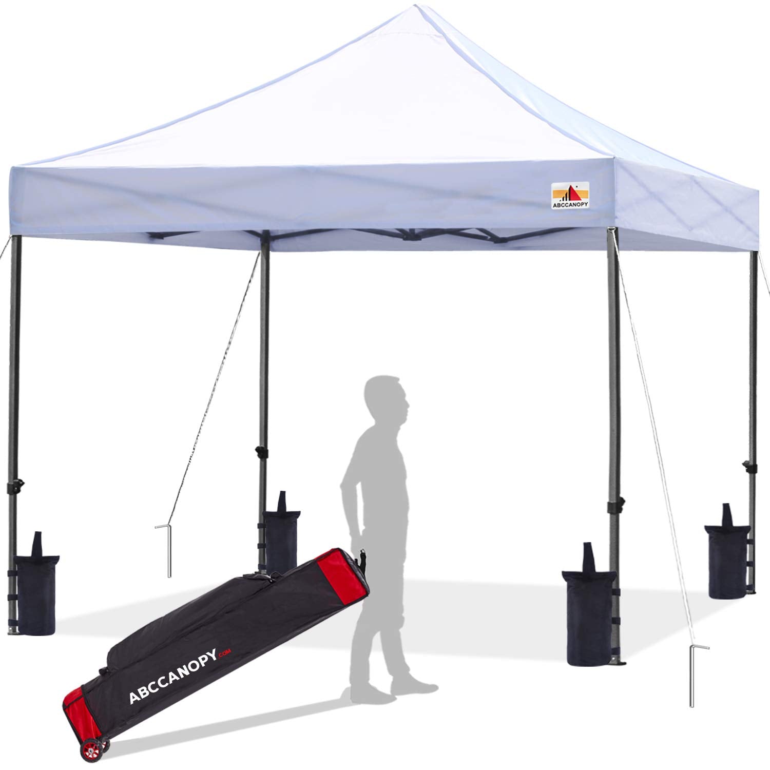 ABCCANOPY Patio Pop Up Canopy Tent 10x10 Commercial-Series (White) White 10x10