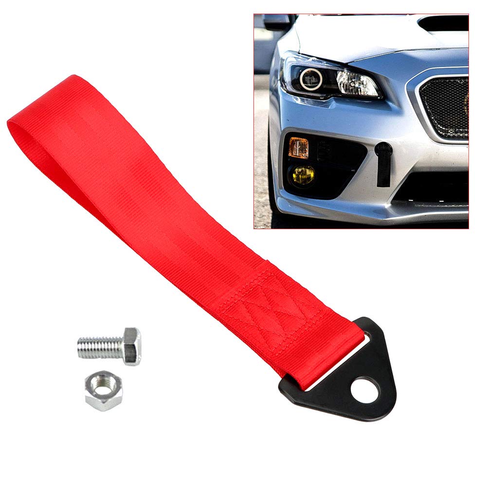 Pursuestar Red Nylon Tow Strap - High Strength Racing Drift Emergency Tool