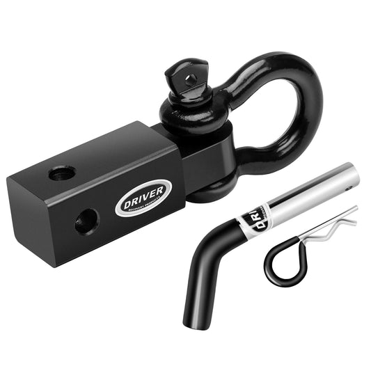 2 Inch Shackle Hitch Receiver with 5/8" Hitch Pin - 5-Ton (10,000 Pound) Towing Capacity Accessory with 3/4" D-Ring