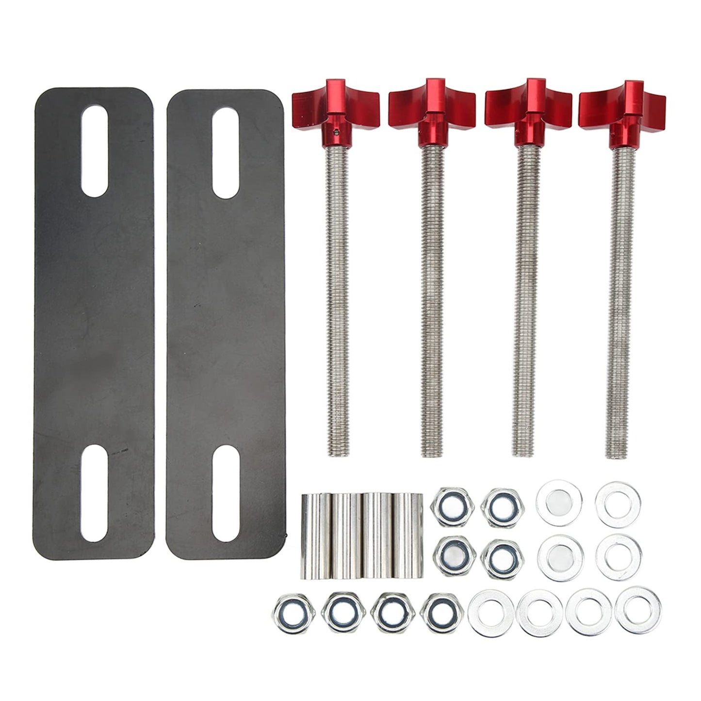 Leapiture Traction Board Mounting Kit - Adjustable Pins & Brackets Red