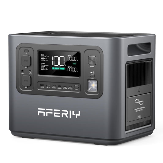 AFERIY Portable Power Station 2400W / 2048Wh Power Station LiFePO4 Battery, Quick Charge in 1.5H, 6 AC Outlets, UPS, Solar Generator, Electric Generator for Home Camping Use