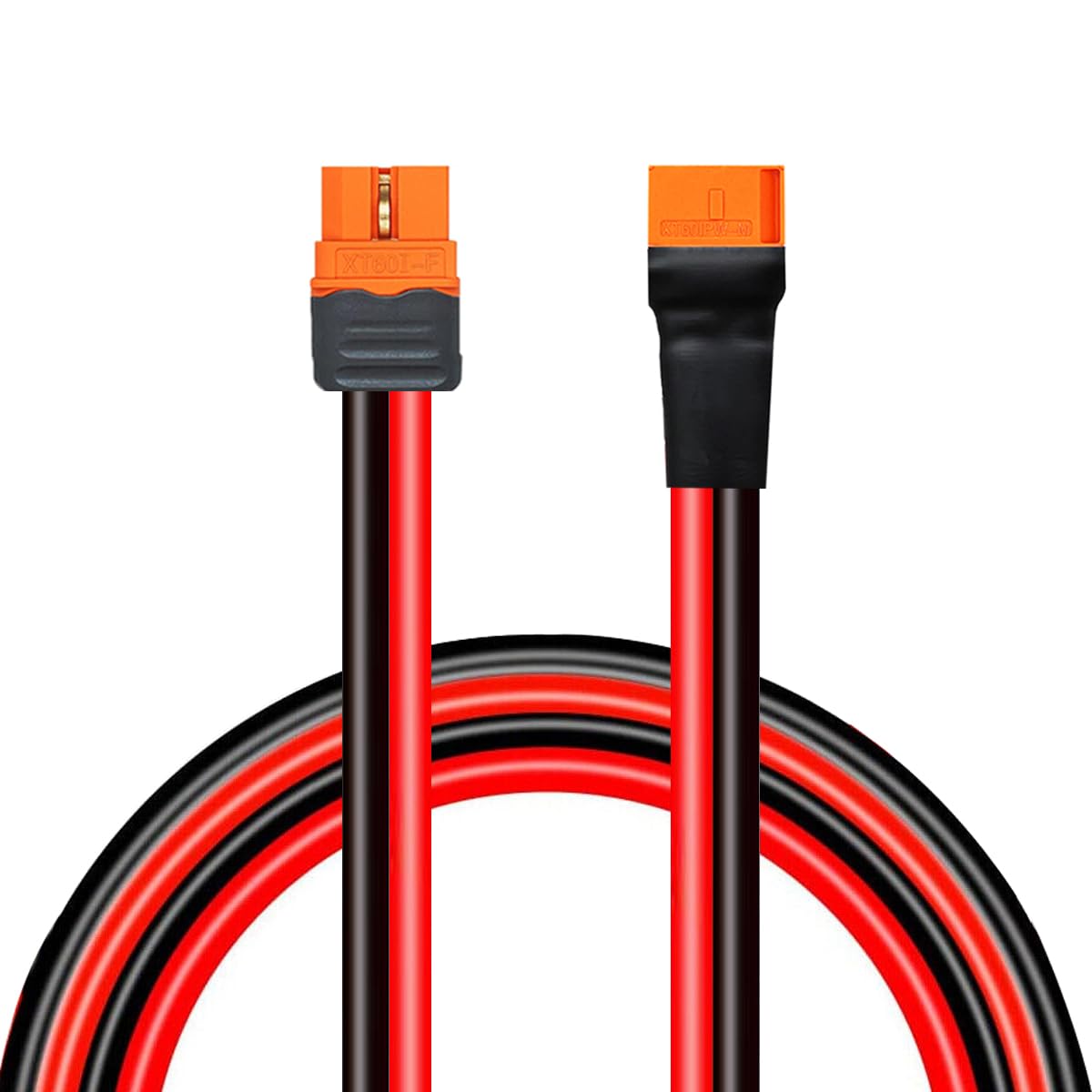 10 AWG 40 Feet XT60i to XT60i Extension Cable, XT60i Male to Female Adapter Cable Silicone Wire for Portable Power Station Solar Generator, Red/Black