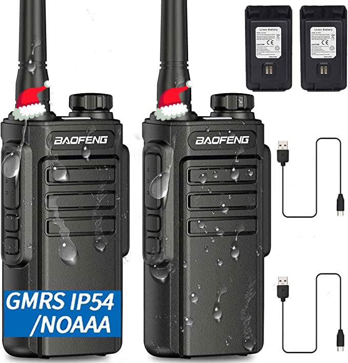 GMRS Radio Baofeng Walkie Talkies for Adults Long Range 2 Way Radio Waterproof MP31 Rechargeable Walkie Talkies with NOAA,GMRS Repeater Capable and Type-C Charging Cable (2Pack)