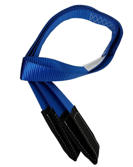 1Pack 2 "x6' Tow Strap with Reinforced Loops Vehicle Recovery Rope 10,000 Pound Breaking Strength 2 inch 6 Feet Lift Sling Strap,Blue