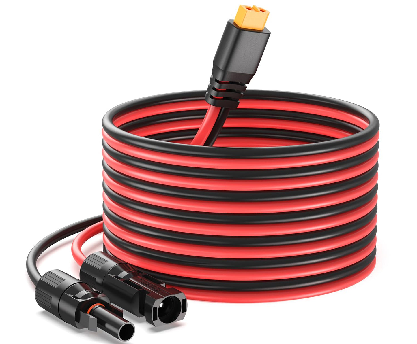 Solar to XT60 Charge Extension Cable, 12AWG 15Ft Solar Connector to XT60 Adapter Cable for Solar Panel to Portable Power Station Solar Generator LiFePO4 Battery RV 15FT-4.5M 12AWG Black&Red 12AWG