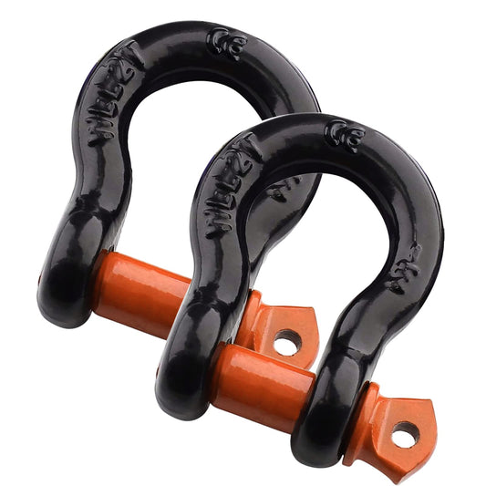 2 Pcs 1/2 Inch D Ring Shackle 4409 lbs (2 Ton) Capacity,26455 lbs (12 Tons) Maximum Breaking Strength Clevis Shackle Car Hooks Anchor Shackle Vehicle Recovery Tow Strap