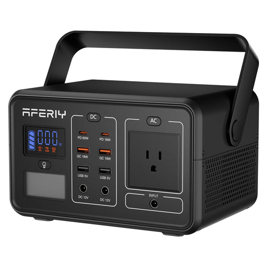 AFERIY Portable Power Station 200W / 224Wh Power Station LiFePO4 Battery, Quick Charge in 1.5H, 2 AC Outlets, UPS, Solar Generator, Electric Generator for Home Camping Use