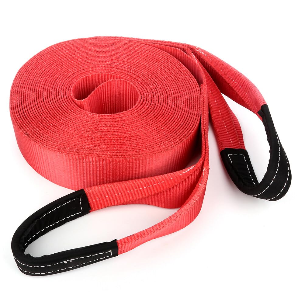 SCITOO Heavy Duty Tow Straps - 17500 LBs Recovery Tie Downs (3"x65')