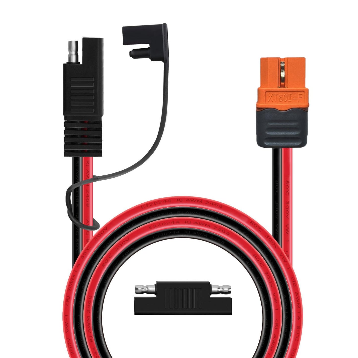 XT60i to SAE Adapter 10AWG Solar Charging Cable XT60i-F Extension Cable with SAE Reverse Adapter Compatible for Ecoflow Solar Generator Portable Power Station 1.5M