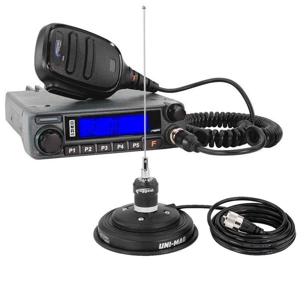 Rugged Radios GMRS 45 Watt Long Range Two Way Mobile Radio Kit for Overlanding Off Road Farming