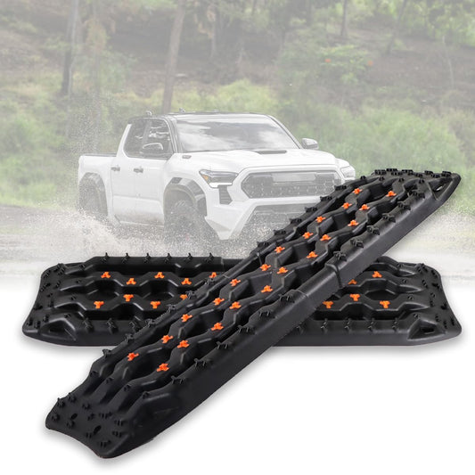 STXDAUTO Off-Road Recovery Traction Boards for Jeep & Vehicles (Black)