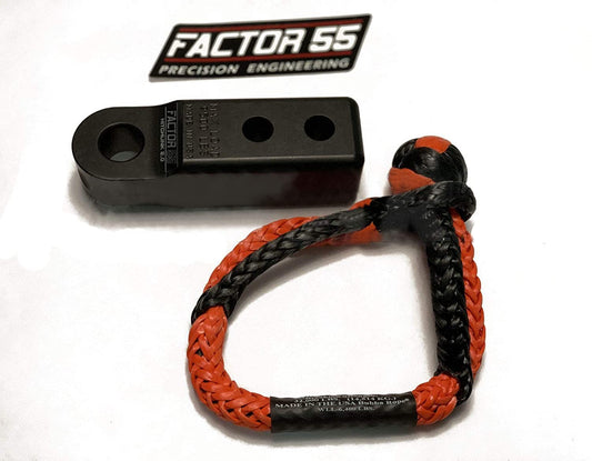 Factor 55 Black Aluminum HitchLink 2.0 & Soft Shackle Mount for 2" Receiver