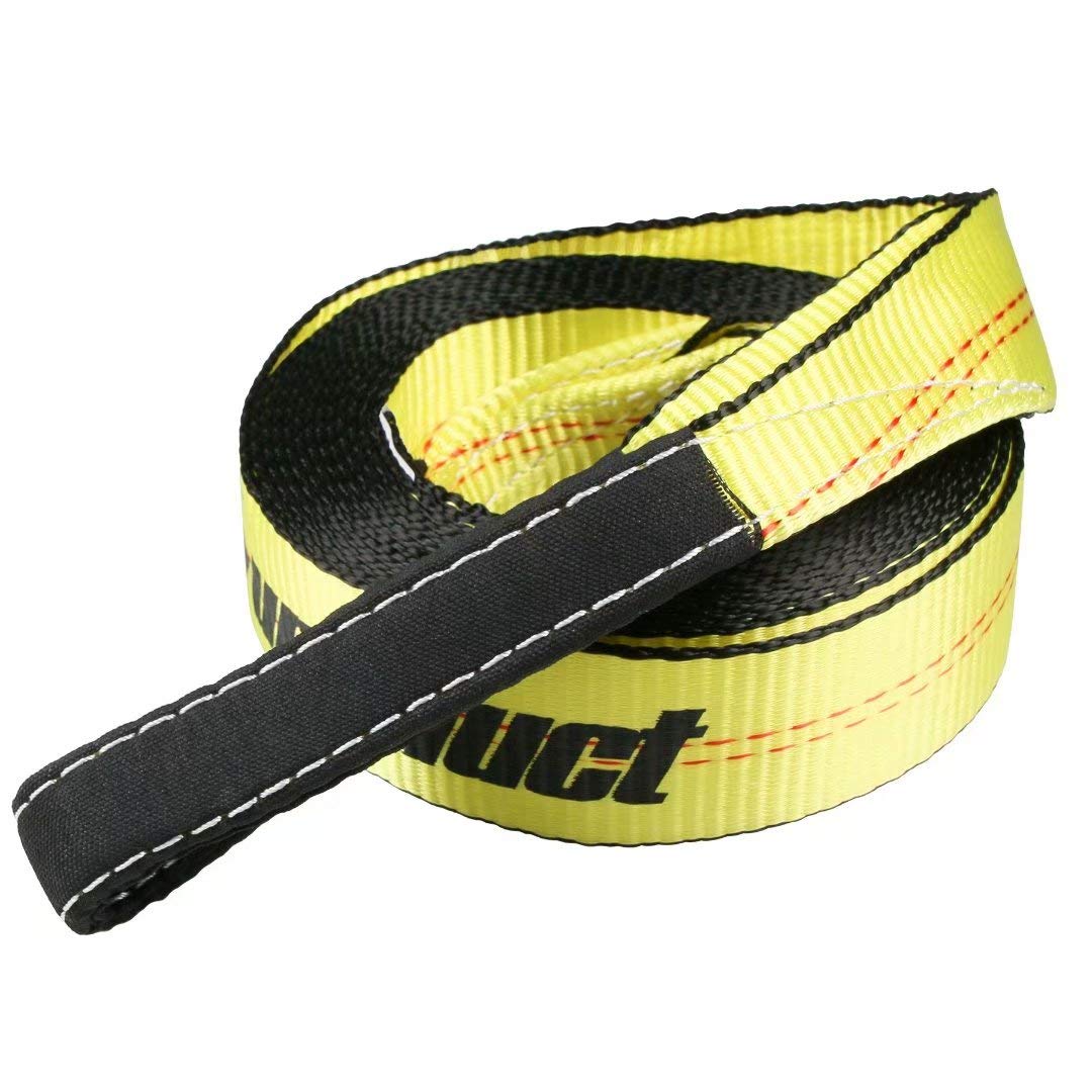 Heavy Duty Recovery Tow Strap 2"x20', 20,000 lbs Break Strength, Yellow