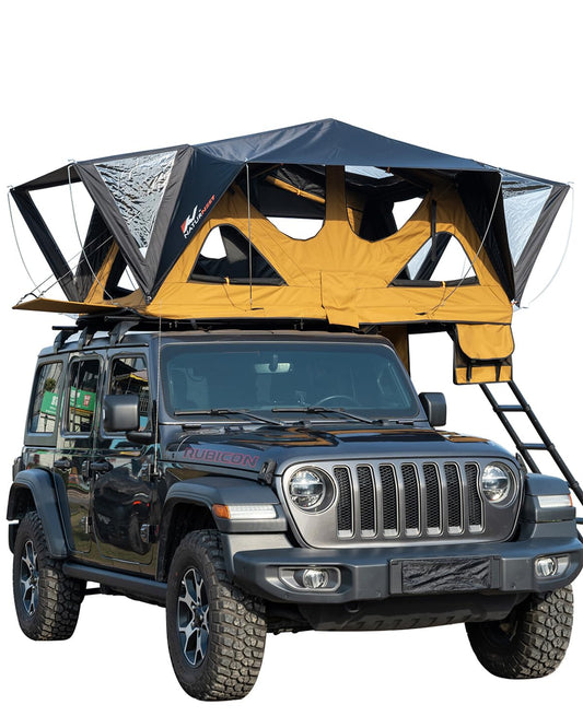 CTOSPOATO Rooftop Tent - Naturnest Andromeda Soft Cover for Van/SUV, 2-3 Person, Yellow & Black