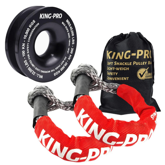 Recovery Ring 7/16"x20" 2PCS Soft Shackle 35,000lbs Breaking Strength with Snatch Ring 45,000lbs for Full-Size Truck Large SUVs Offroad Vehicels (2 Shackle and a Ring) 2PCS shackle and ring