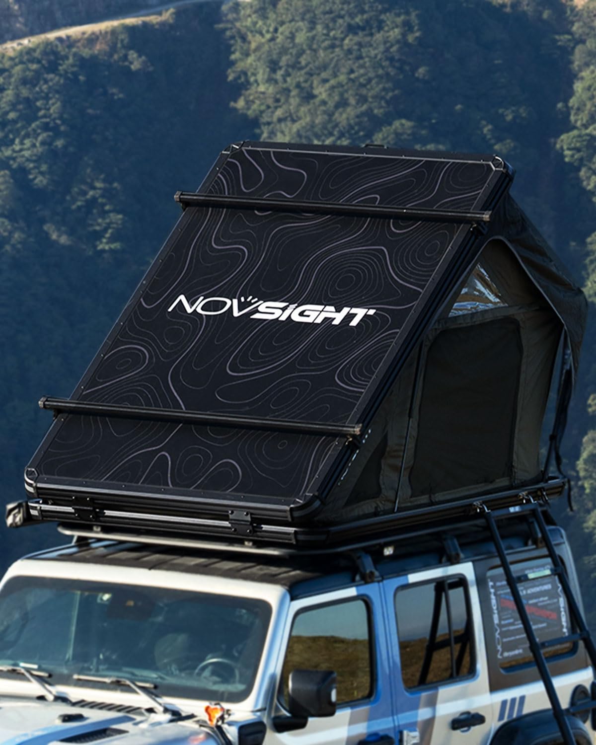 NOVSIGHT Hard Shell Rooftop Tent for Jeep Wrangler, SUV & Truck Camping