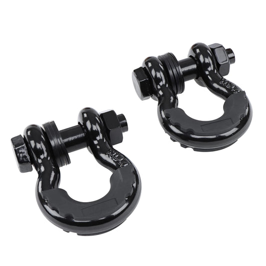 ABN Black D Ring Shackles 3/4 Inch 2-Pack - 41,850 lb Break Strength Recovery D Ring Tow Hook Heavy Duty D Ring Shackle