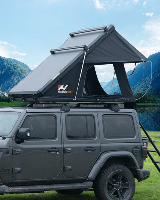 QEEKA Rooftop Tent Hard Shell - Naturnest Polaris Plus for 2-3 Person SUV Camping