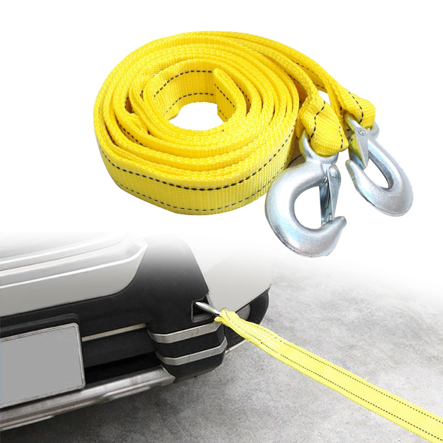 Tow Strap with Hooks, Tow Ropes Metal Safety Hooks, 1.6" x 13’10000LBS Capacity Tow Rope, Heavy Dutye Rcovery Rope Universal for Trailers, Securing Items, and Farm Cleaning