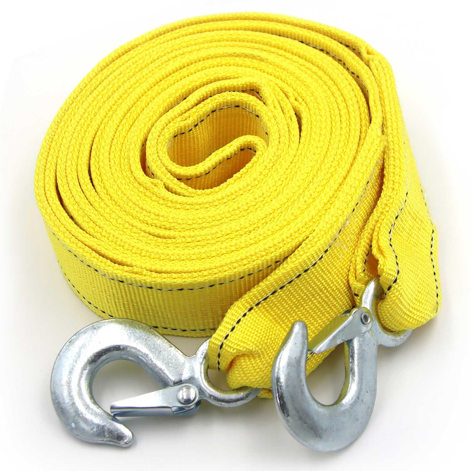 Heavy Duty Tow Strap with Safety Hooks | 2” x 16.4’ | 13200 LB Capacity, Tow Rope Yellow Shackle for Vehicle Recovery, Hauling, Stump Removal & Much More,Best Towing Accessory for Car