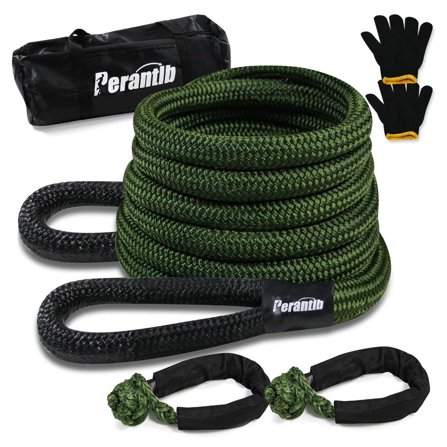 Perantlb 1" x 20ft Kinetic Energy Recovery Rope for Towing & Off-Roading