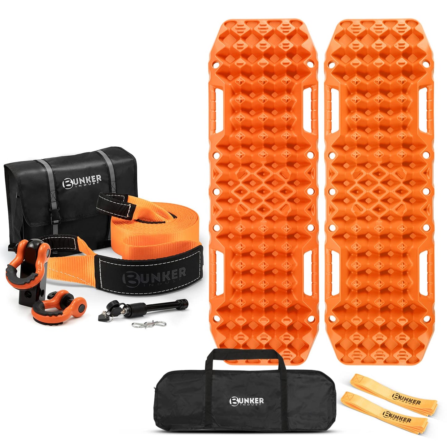 BUNKER INDUST Offroad Recovery Kit: Traction Boards & Snatch Strap Bundle