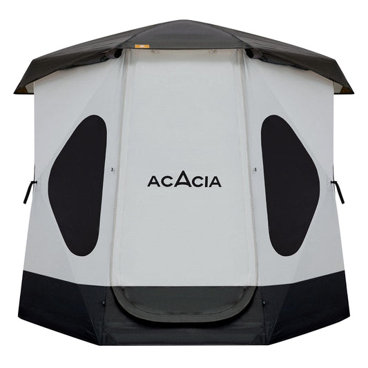 ACACIA Camping Tent, 2-3 Person Pop Up Camping Tent with 8 Windows and Footprint, Waterproof Windproof Easy Setup Hub Tent for Family Camping, Hiking and Glamping Moonstone