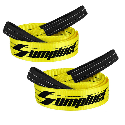 3 Inch,8 Foot Tree Saver,Pull Straps,Tow Straps,Winch Straps,30,000 Pound Capacity,Heavy Duty Strap Pulling,Wire Rope,Lifting Sling Straps,Rigging Strap Cable for Vehicle,Emergency Kit Use 2 Pack Yellow 3inx8ft-2pack