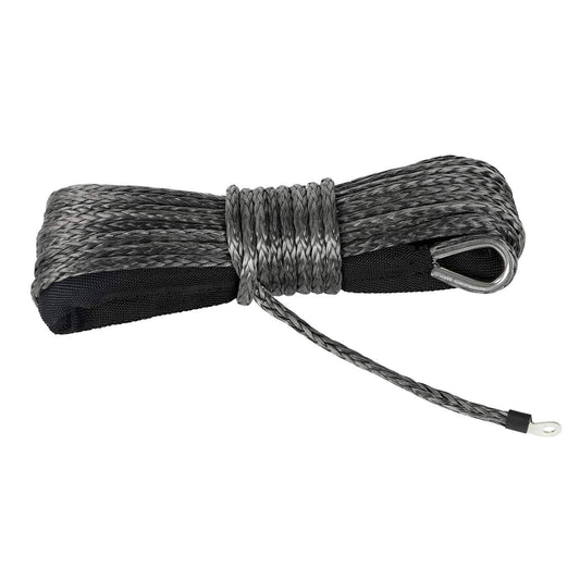 TYFYB 1/4" x50' Synthetic Winch Rope 10000LBS Winch Line Cable Recovery Cable for UTV Boat 4WD ATV W/Guard Gray