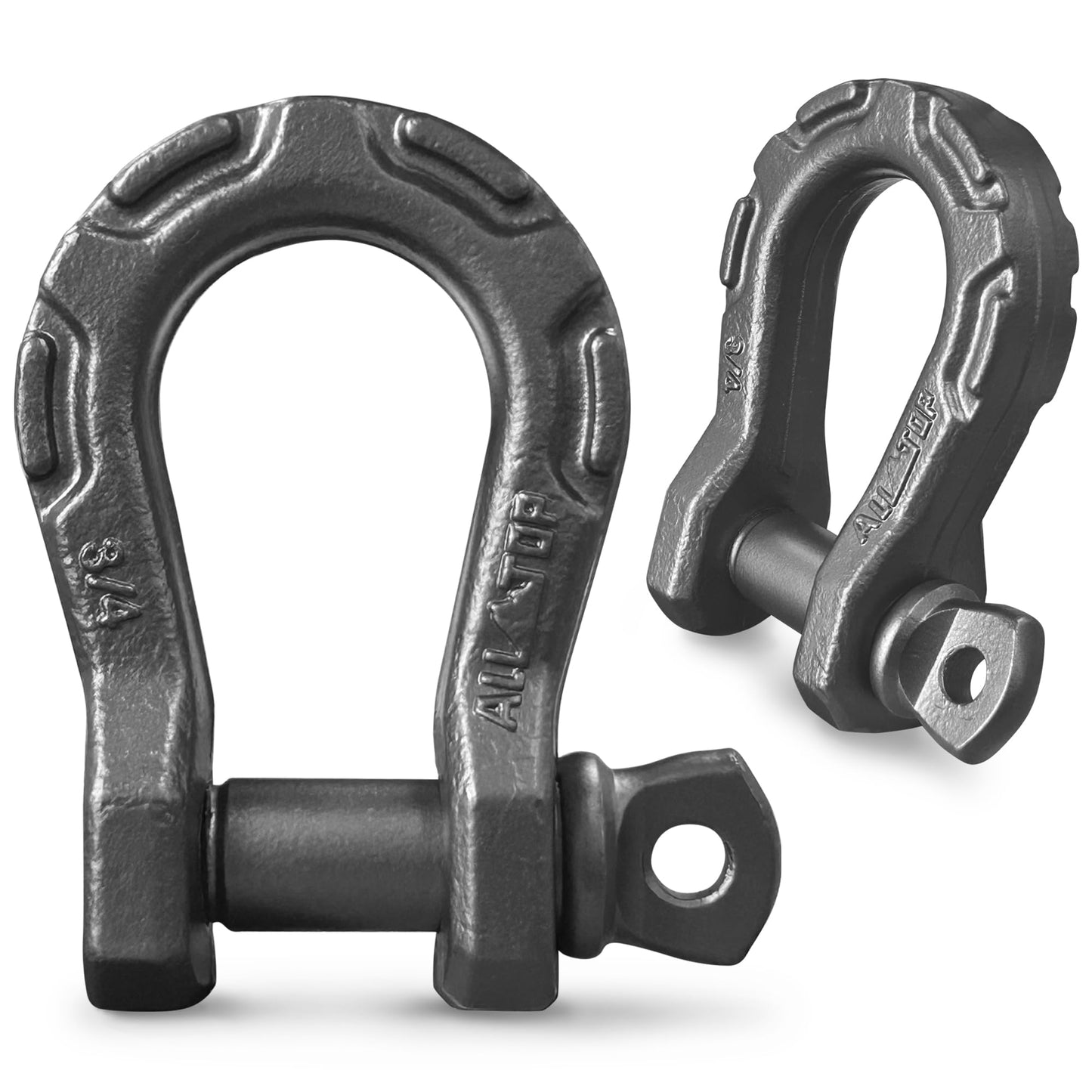 ALL-TOP D Ring Shackle (2 Pack) 3/4" Fully Forged with 7/8 Pin, 79500Lbs Break Strength & 9Ton Work Load, Impact Resistant by Extreme E-Coat Forge D Ring Shackle