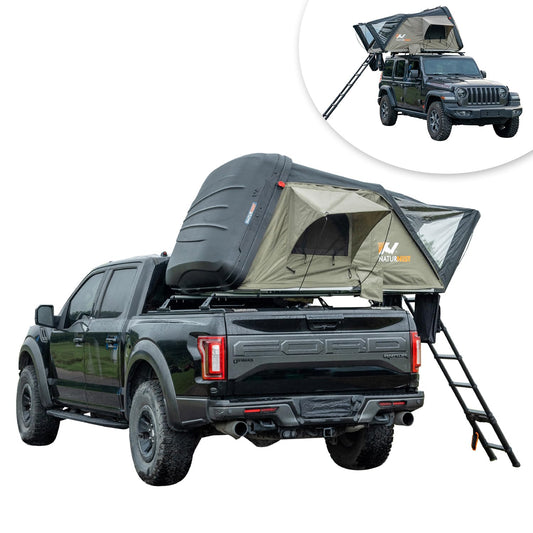 WTRAVEL Hard Shell Rooftop Tent for SUVs, Vans & Pickups - All Seasons