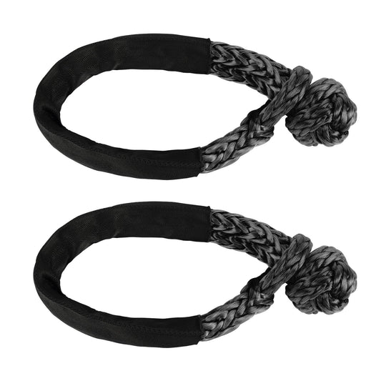 Konelia Synthetic Soft Shackle 1/2 x 22 Inch (38000LBS) Shackle Rope with Extra Sleeve and Gloves for SUV ATV Truck Jeep Off-Road Rescue (Black)… 22"L x 0.5"W Black