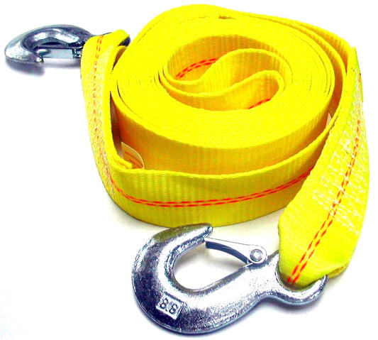 HFS(R) 2" X 30', 4.5 Ton 2 Inch X 30 Ft. Polyester Tow Strap Rope 2 Hooks 10,000lb Towing Recovery