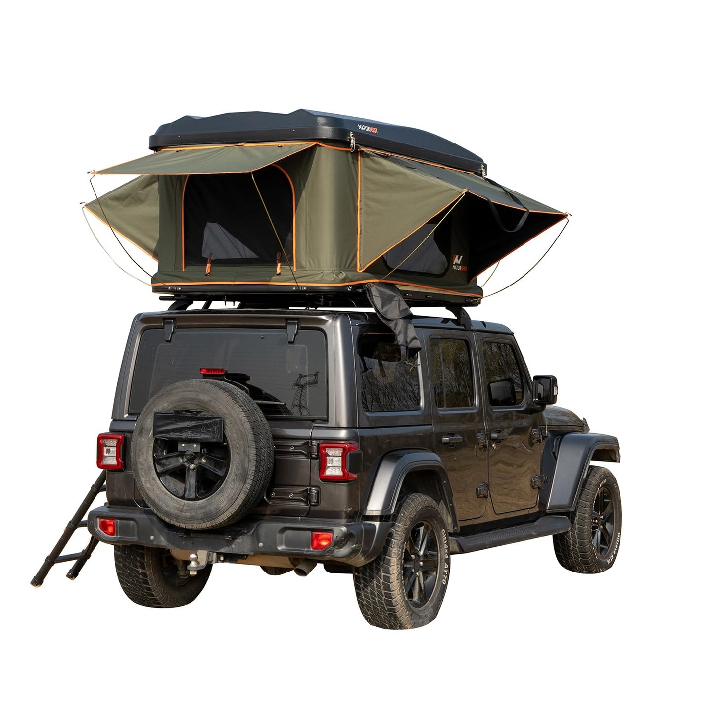 "WIILAYOK Hard Shell Rooftop Tent with Mattress & LED for Jeep/SUV"