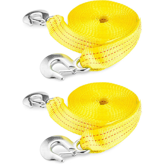 NEIKO 51008A Heavy Duty Tow Strap with Hooks 2 Pack, 2” x 30’, 10,000 LB Capacity, Tow Rope for Vehicles, Cars, Trucks, ATV Tow Strap